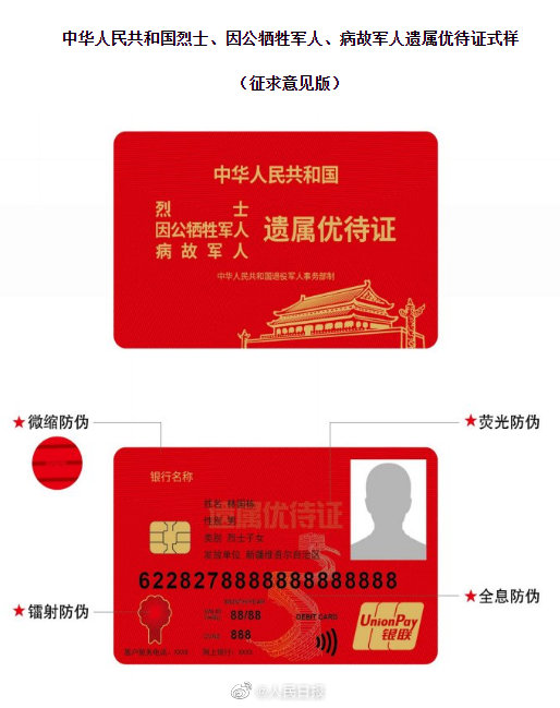 退役军人优待证式样公布