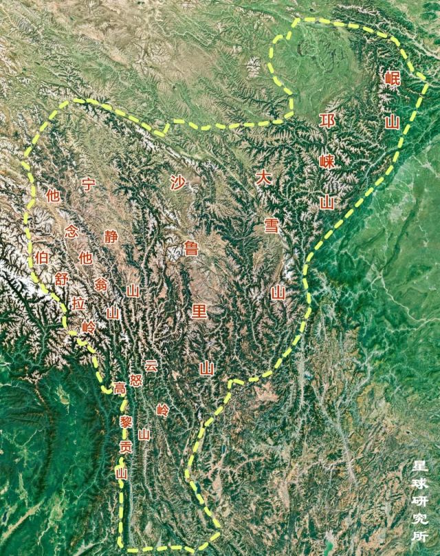 邛崃山脉地图图片