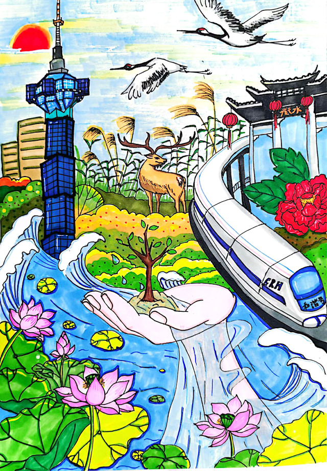 美丽盐城由我守护主题绘画比赛选登