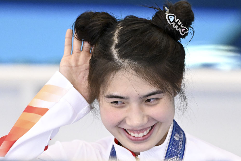 7月29日，張雨霏在女子50米蝶泳決賽中獲得亞軍，并打破該項目亞洲紀錄。新華社記者許暢攝