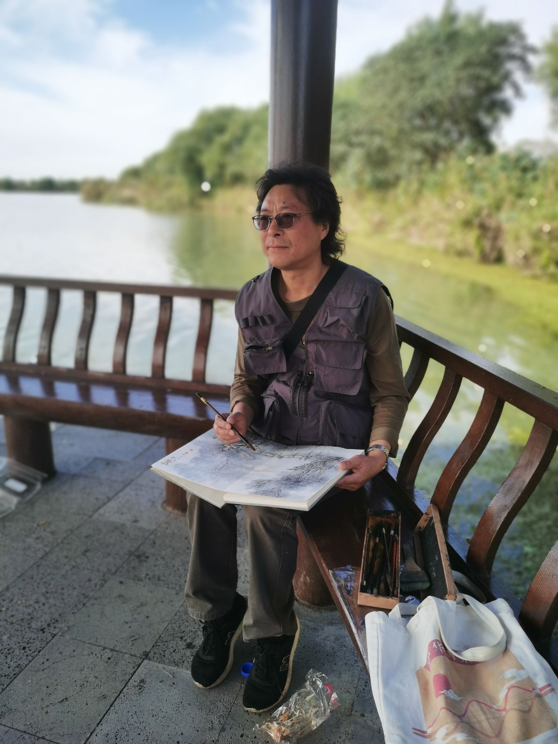 诗意盐都大美西乡盐城画家纵湖采风行