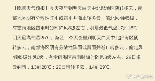 地区阴转多云今天夜里到明天白天据盐城市气象台预测74157415