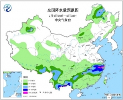 台风“木恩”逐渐西移11省区有大到暴雨，北方多地超40℃