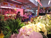 沈阳：鲜花市场 人气渐旺