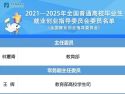 教育部成立2021-2025年全国普通高校毕业生就指委 