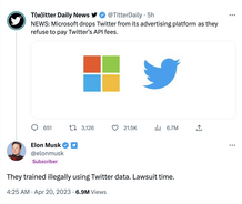 推特拒向大模型免费开放数据！马斯克威胁起诉微软，Reddit宣布收费