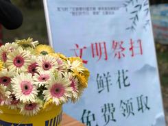 江苏靖江：鲜花祭扫生态安葬蔚然成风